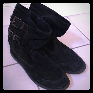 Black suede booties